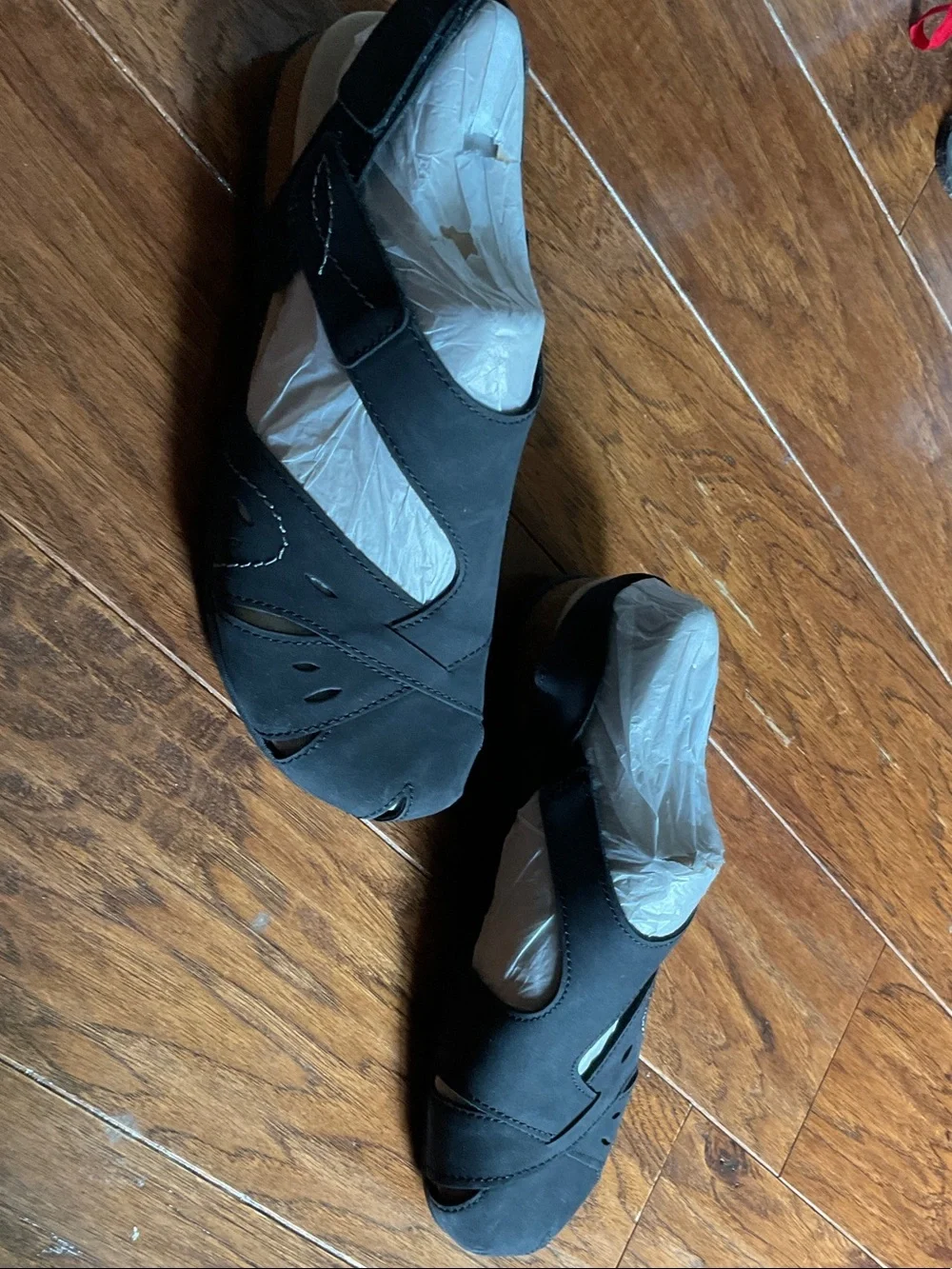 Men's Black Casual Slide Sandals with Secure Straps